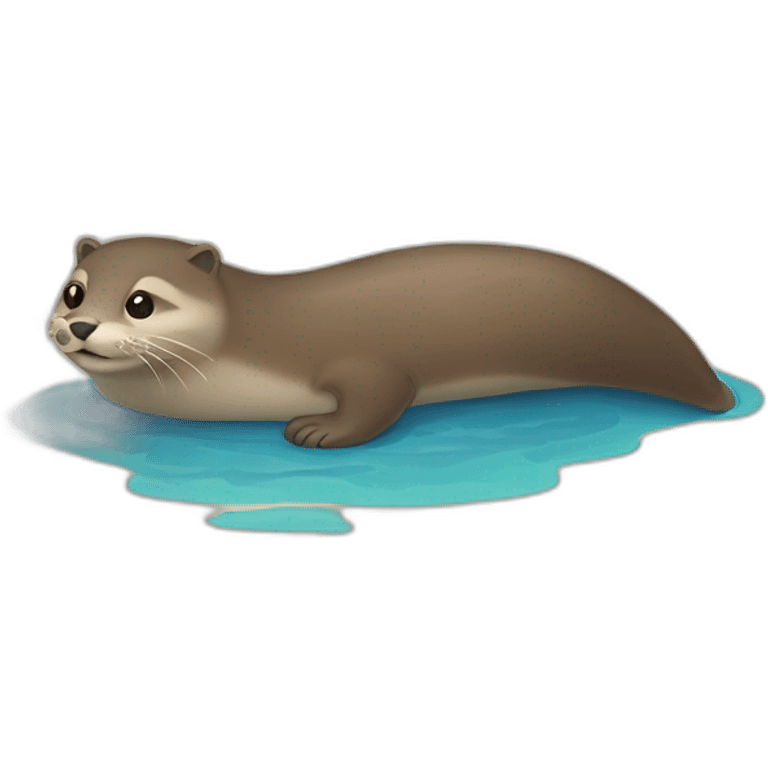 Chat sur le dos d'une loutre emoji