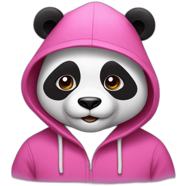 Panda wearing a hat and a pink hoodie emoji