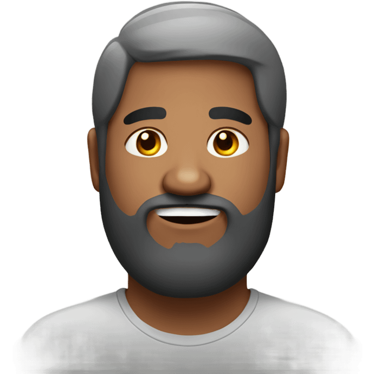 Overweight indian man black hair and beard emoji