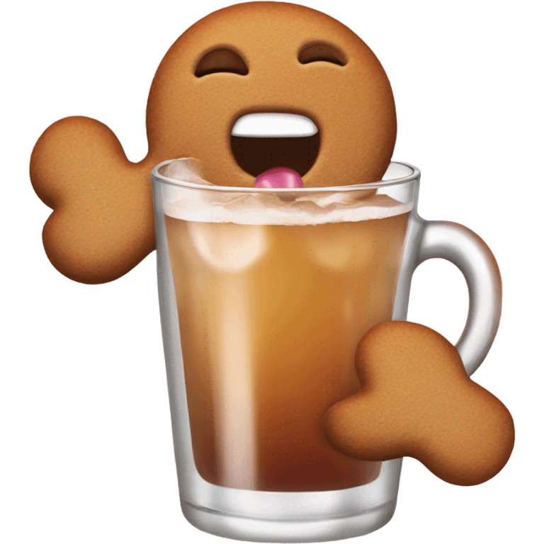 Gingerbread man drinking cosmopolitan  emoji