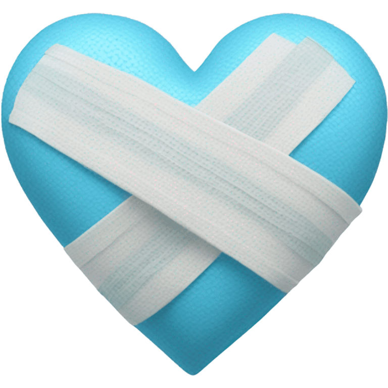 Sky blue heart with bandage emoji