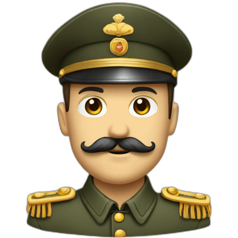 Monsieur avec une moustache carré et un habit militaire emoji