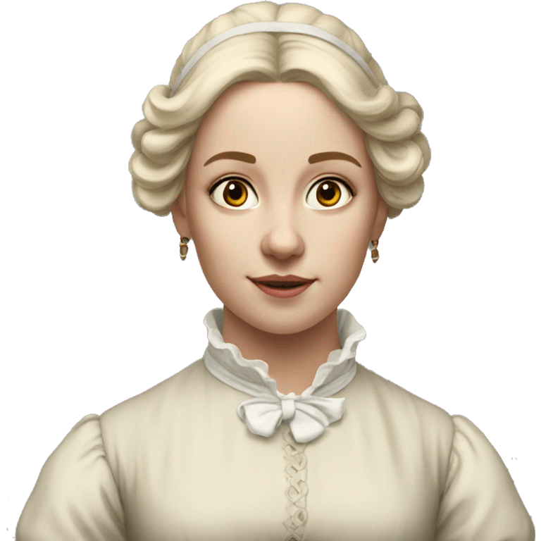 young woman from 1820 england in mobcap emoji