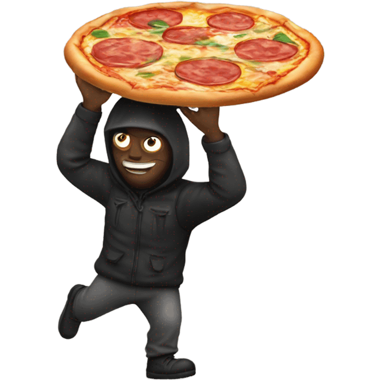 Thief with pizza emoji