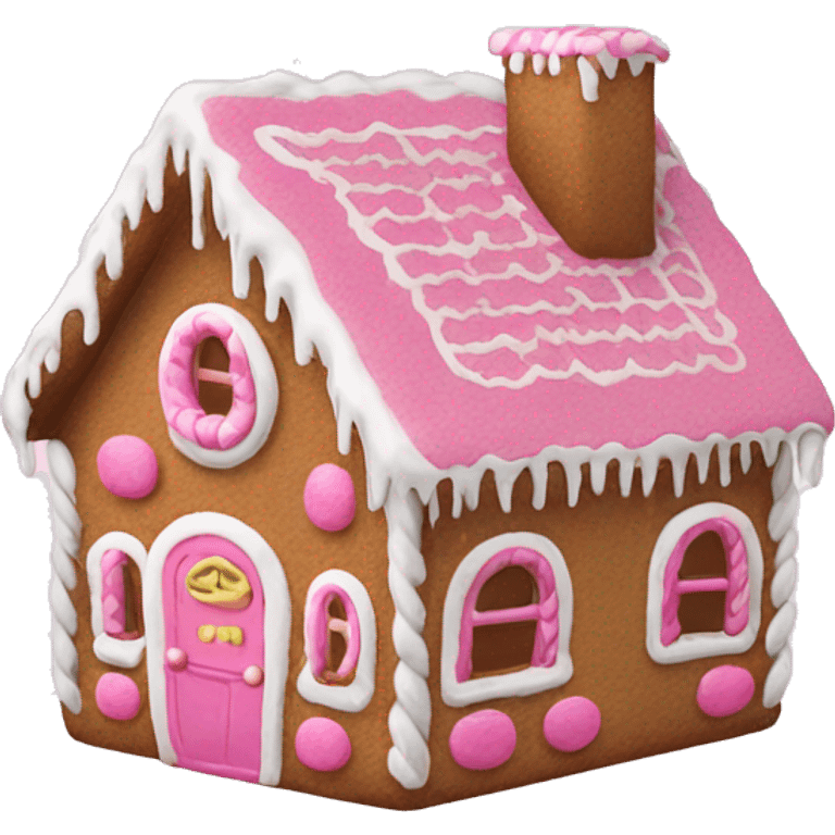 Pink gingerbread house  emoji