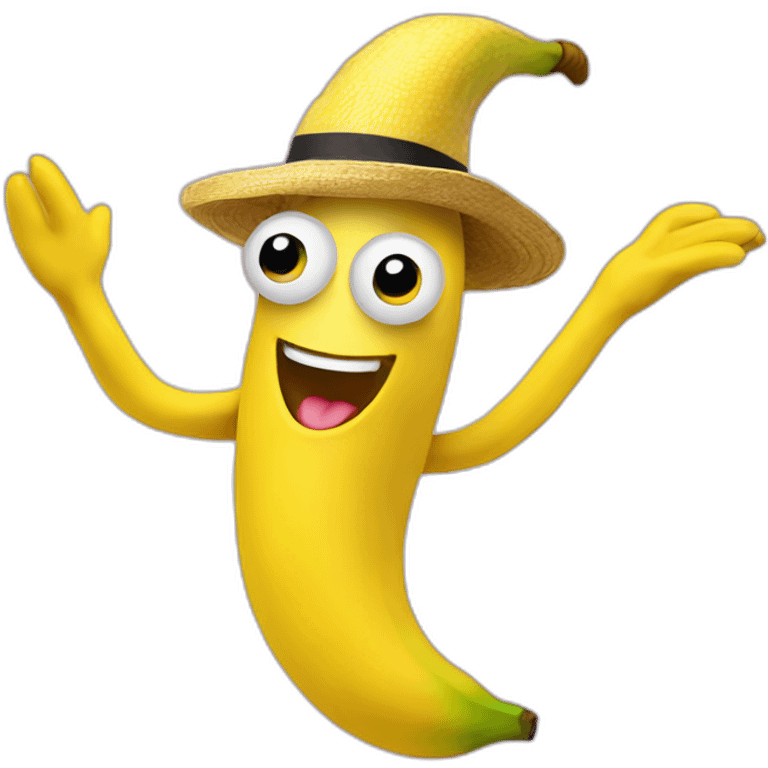 Dancing banana with hat emoji