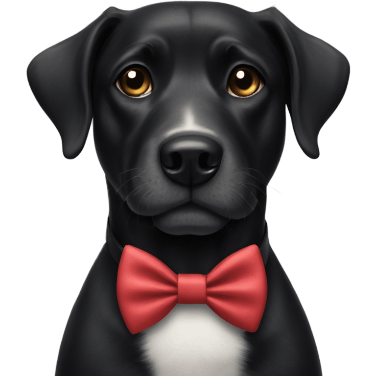 black dog with bow tie emoji