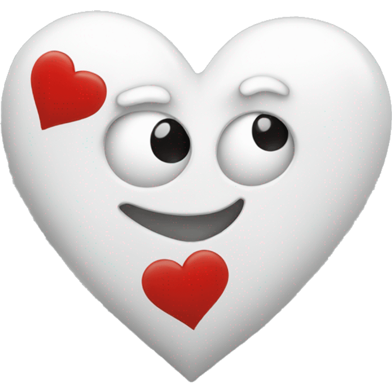 White heart with red heart emoji