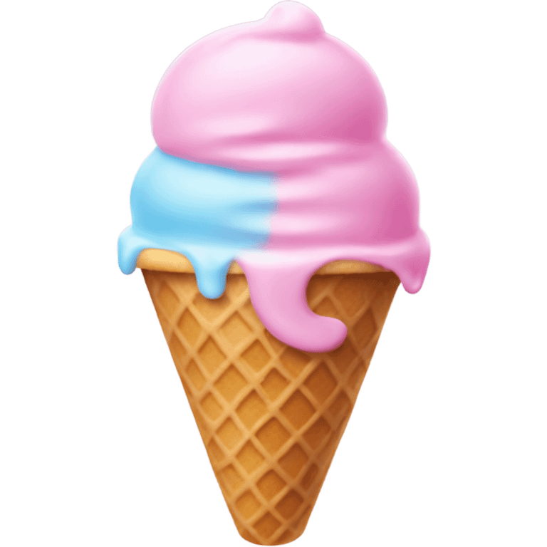 Ice cream with clear pink and blue icing  emoji