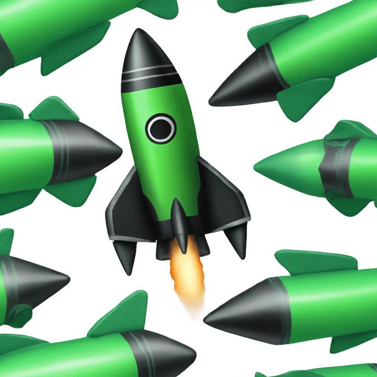 green and black rocket ship emoji