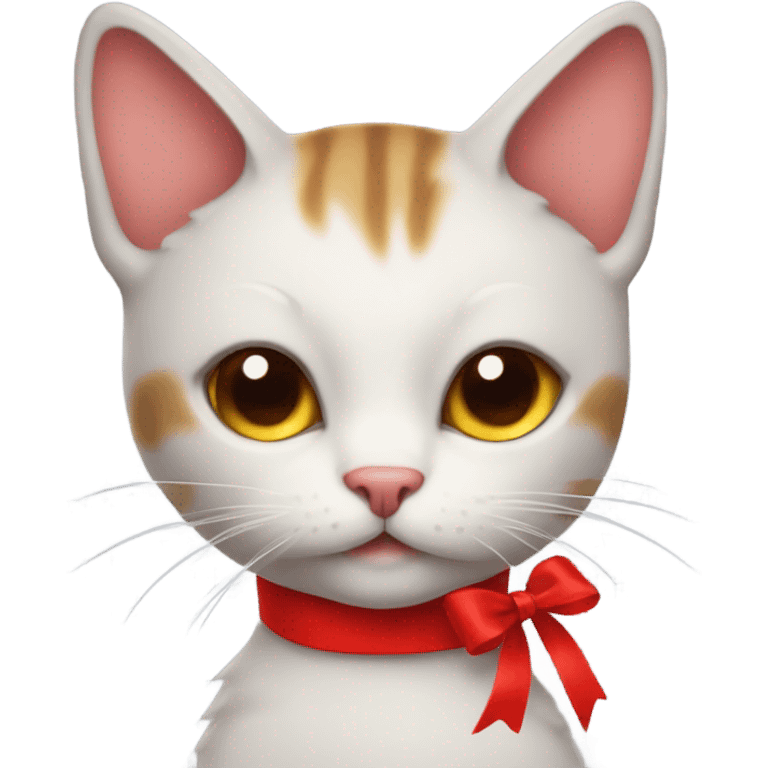 Cat with red ribbon emoji