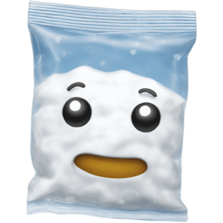 Ziploc baggie with snow emoji