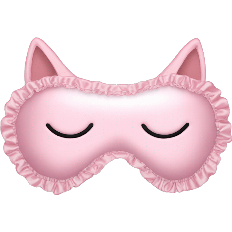 Light pink Frilly satin sleep mask without eyes emoji