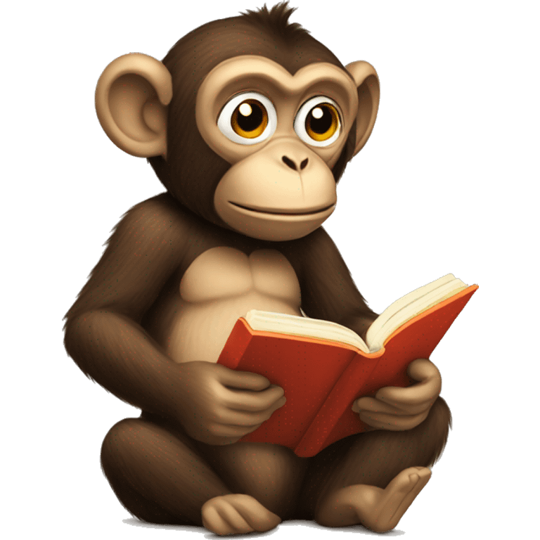 monkey reading book emoji