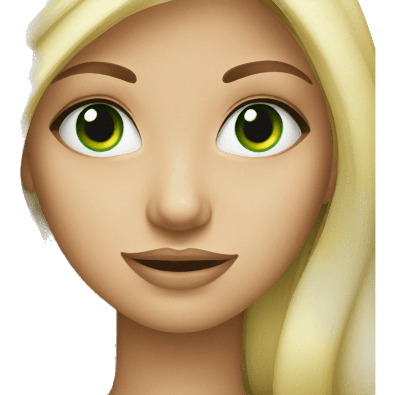 Blonde girl with green eyes emoji