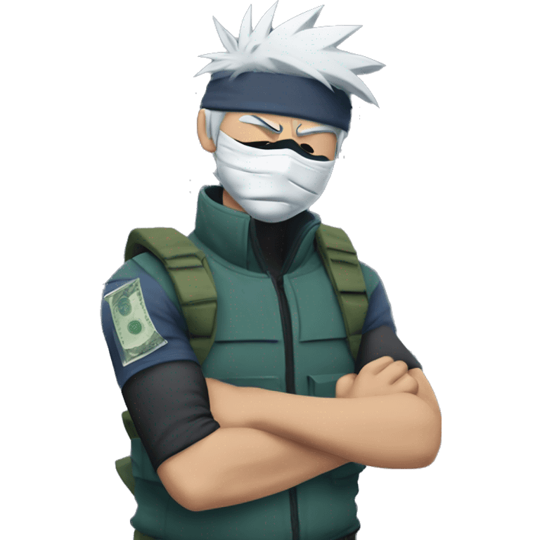 Kakashi doing money spread on his arm  emoji