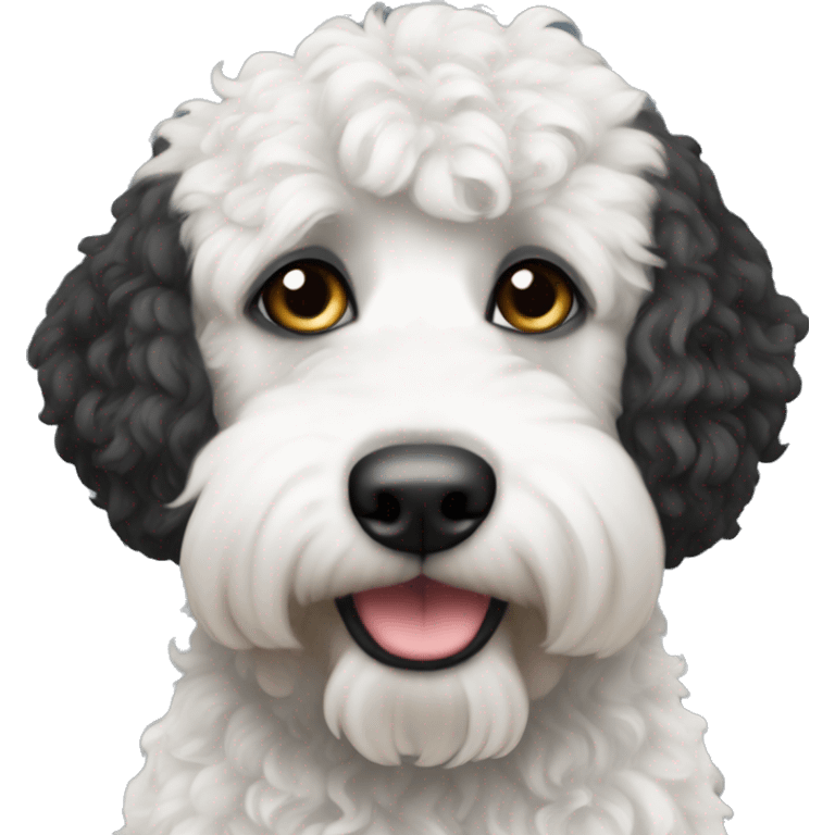 Please create a bernadoodle with black head emoji