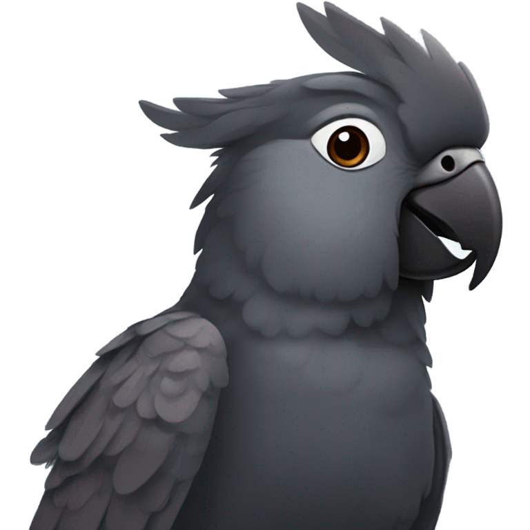 dark brown cockatoo emoji