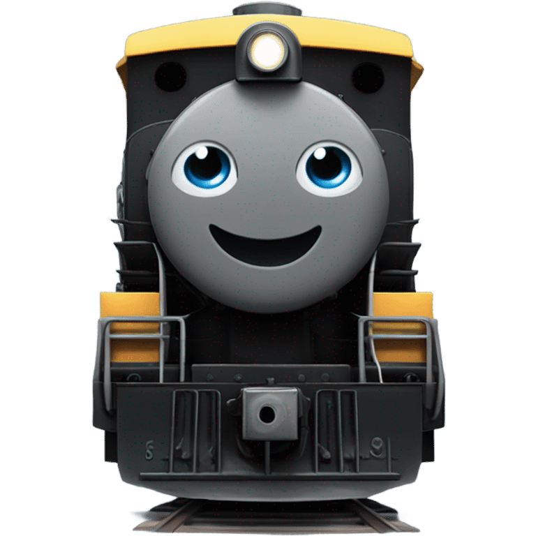 A electric locomotive (With little shiny black Kirby eyes) emoji