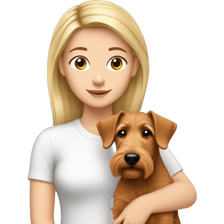 White girl with welsh terrier emoji