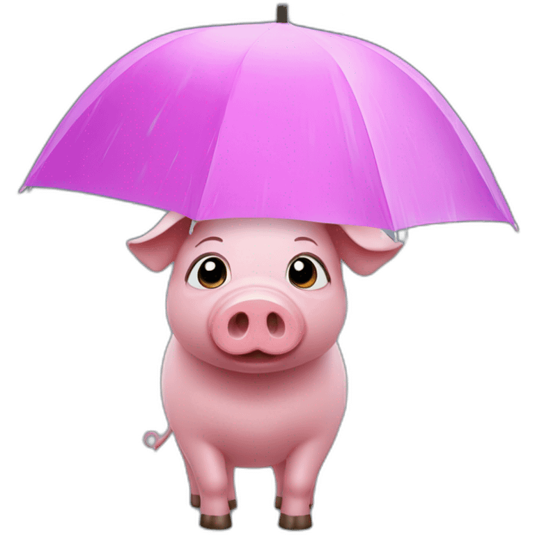 a pig in the rain emoji