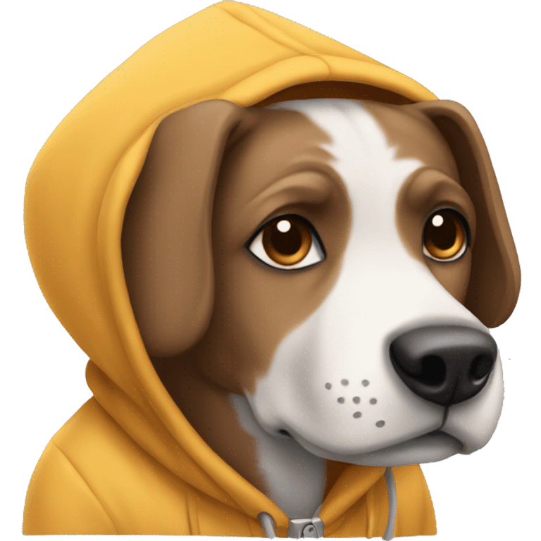 Dog wearing a hoodie emoji