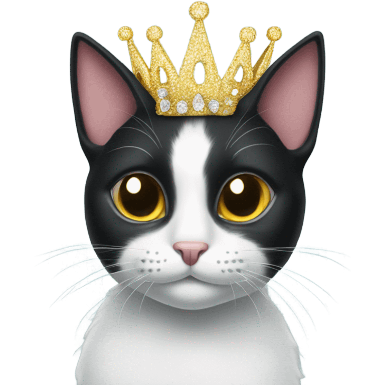 Black cat with tiara emoji