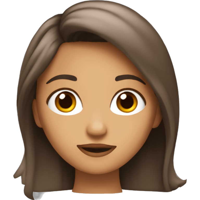 Una chica con el pelo marrón en el cine emoji