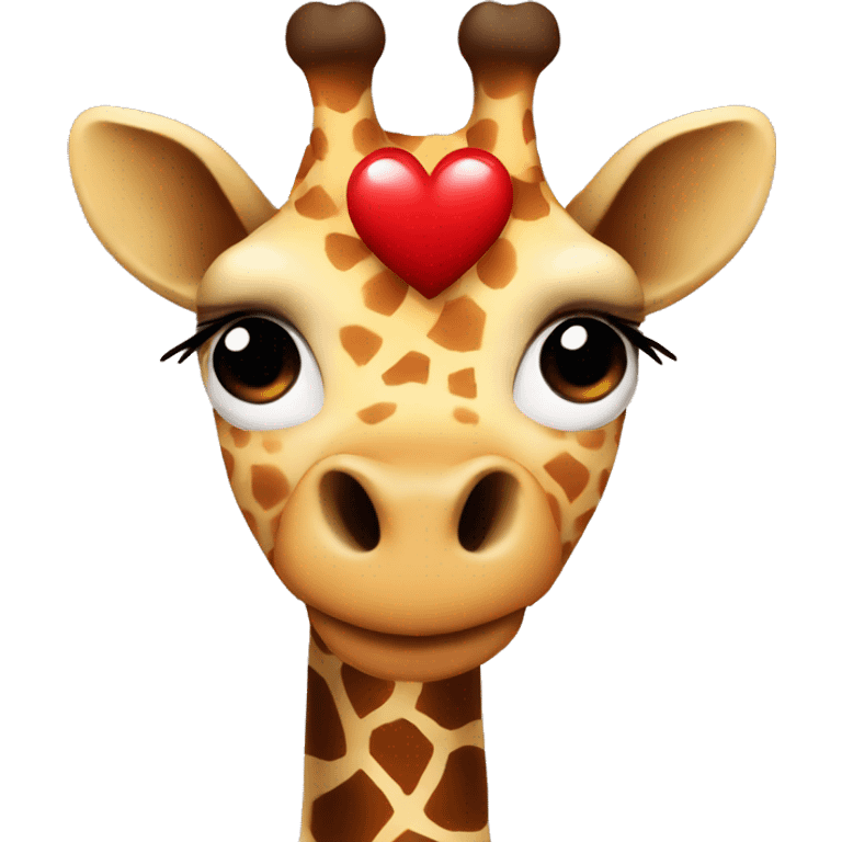 A giraffe with red heart eyes emoji