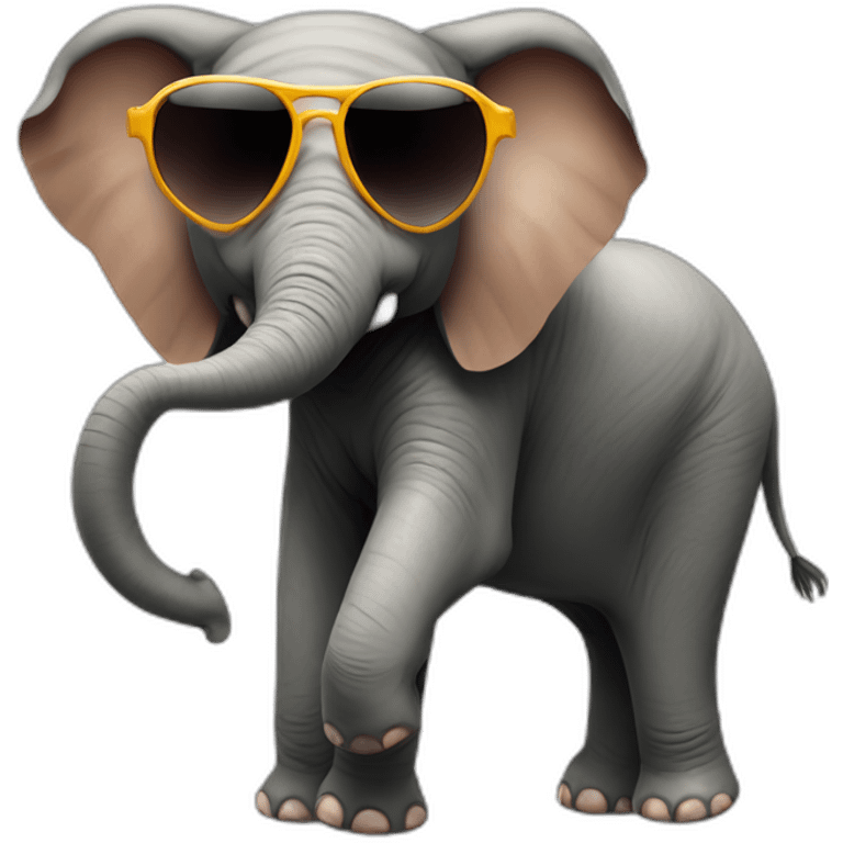 Elephant with human body and with sunglass emoji