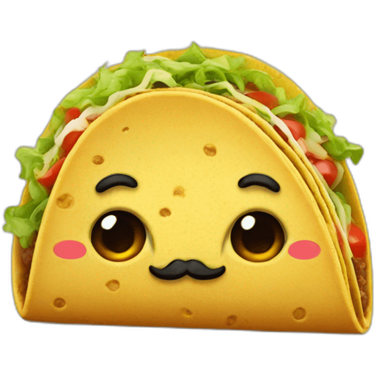 Taco with mustache emoji