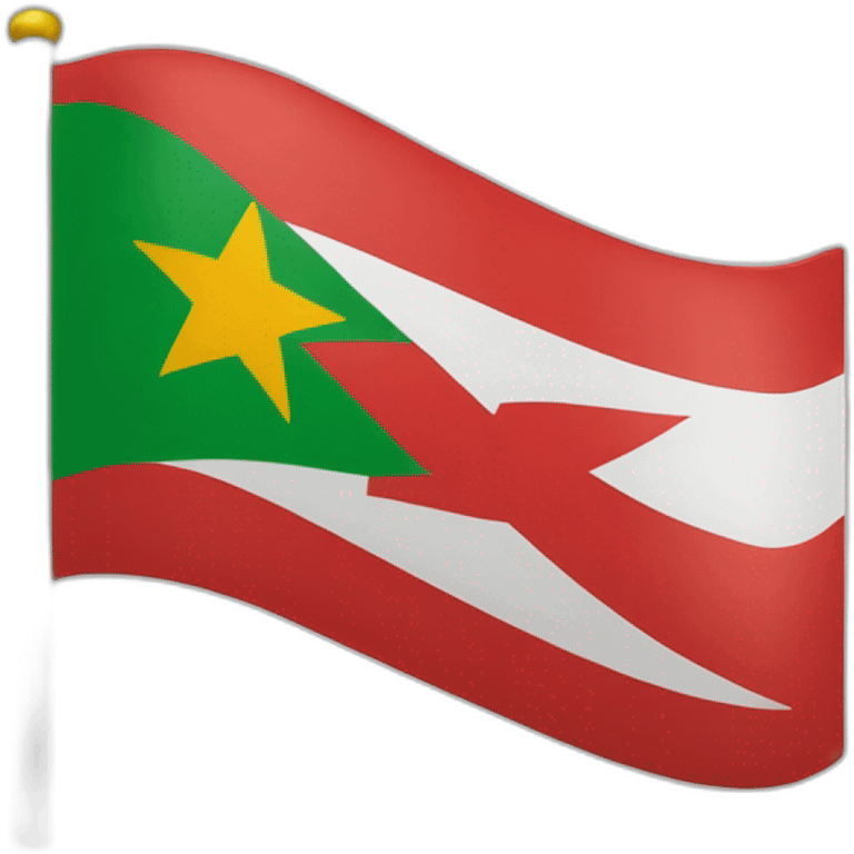 Drapeau suriname avec étoile positionnée à gauche emoji