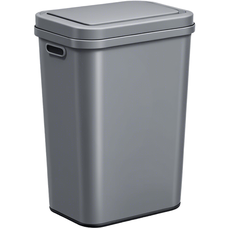 A simple trash can emoji with a rectangular or cylindrical shape, an open or closed lid, and a neutral color like gray or silver. The design is minimalistic with no extra details emoji