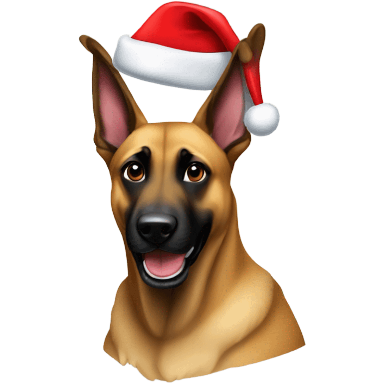 Malinois with Santa hat emoji