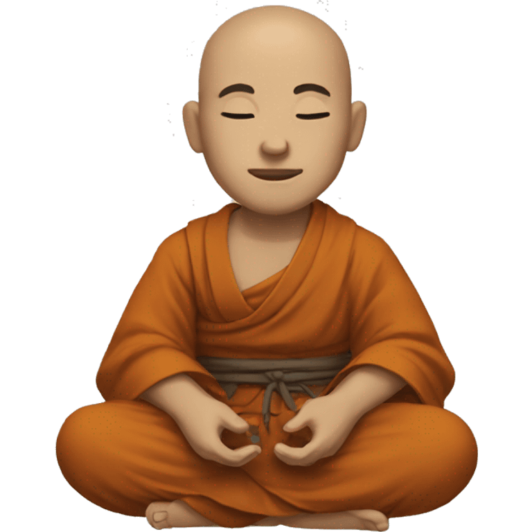 a monk looking relax and cool emoji