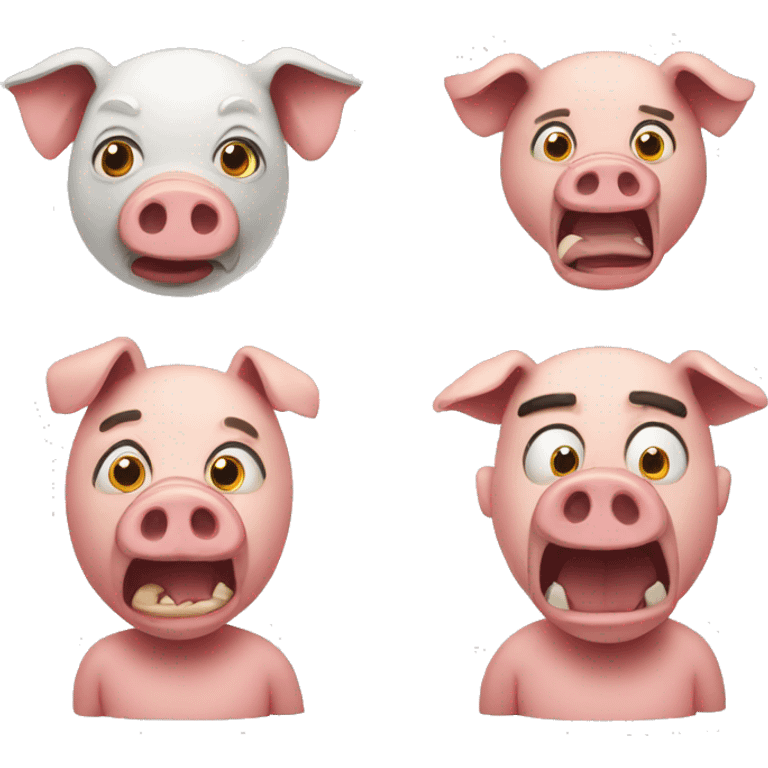 Mad pig and normal pig emoji