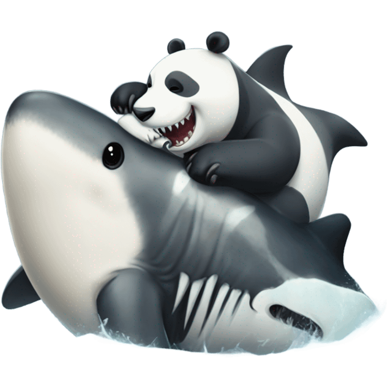 Megaladon kissing panda emoji