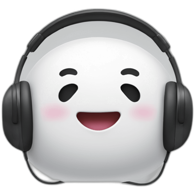 happy blob with white headphones emoji