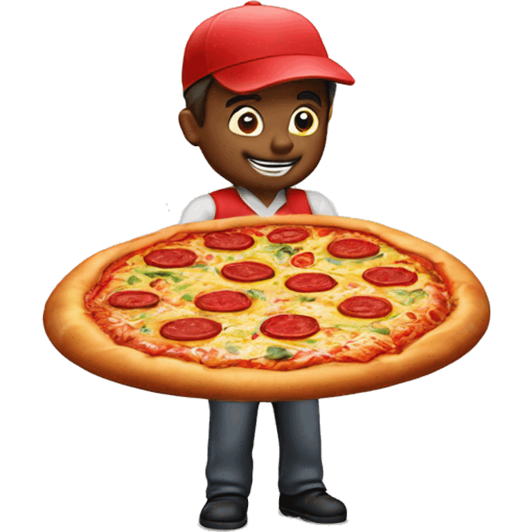 Mr. Pizza making Pizza with love emoji