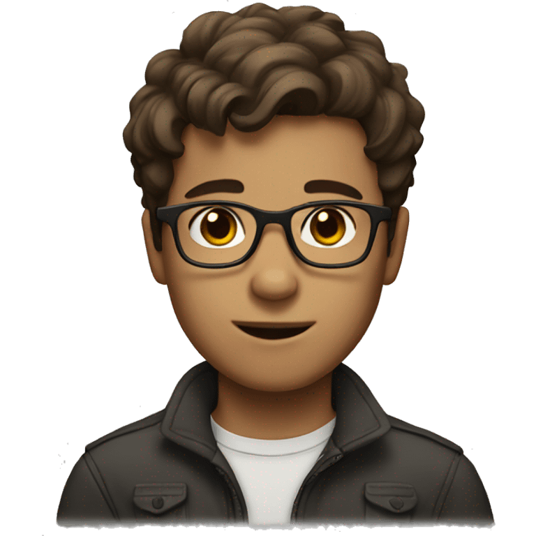 Boy with glasses and brown hair emoji