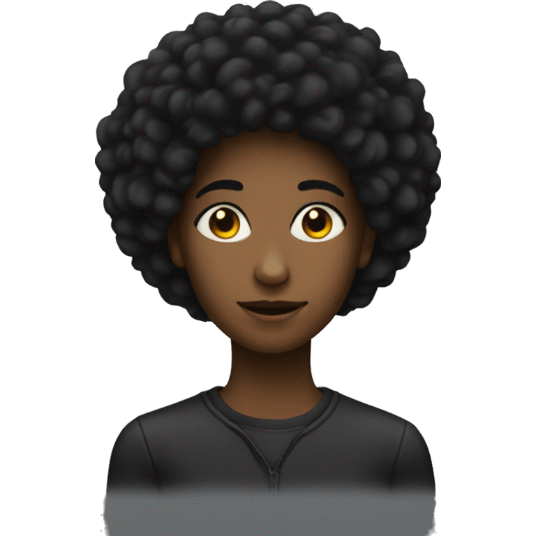 Adolescente noire avec un afro emoji