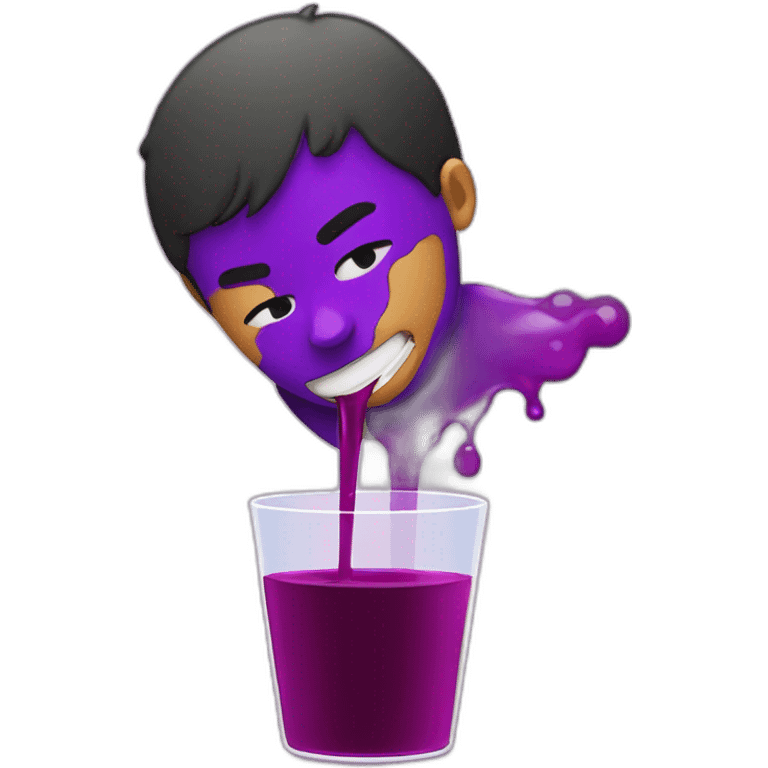 kid drinking purple juice spill over face dizzy emoji