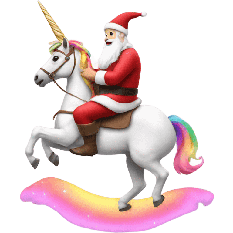 Santa on a unicorn emoji