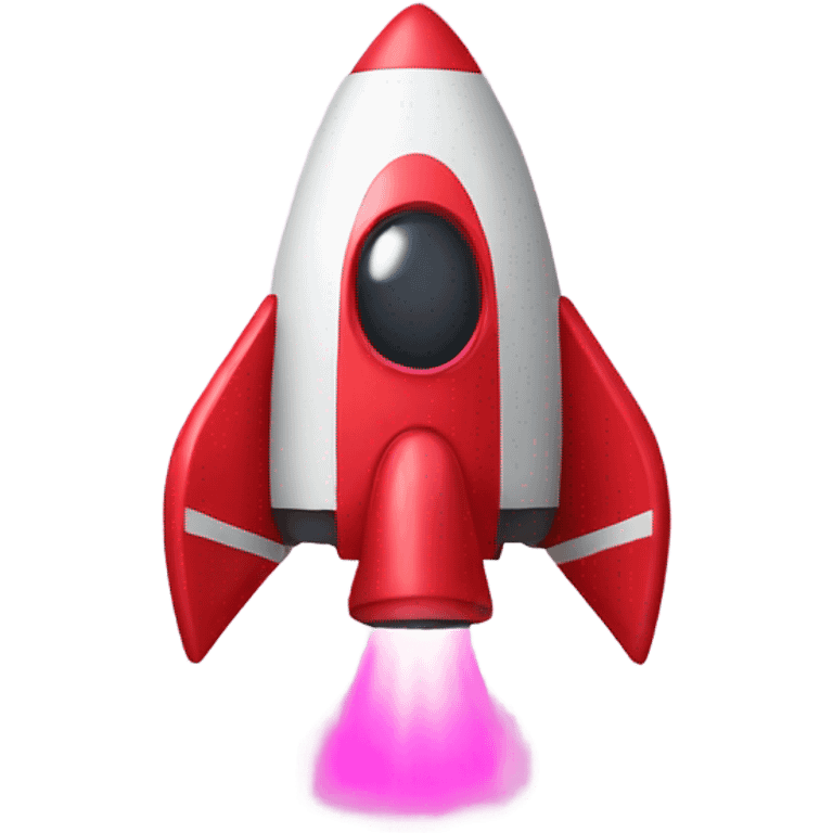 Red spaceship with pink tip emoji