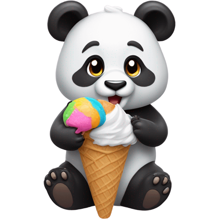 Panda eating ice cream emoji