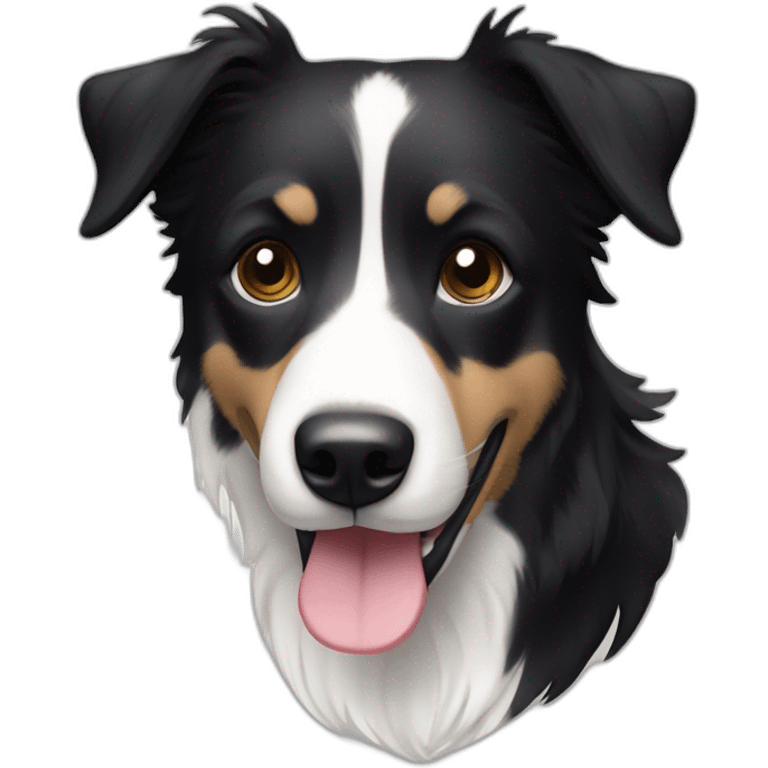 dog, short-hair, black-hair, white-chest, white-stripe-down-face, border-collie, mcnab, terrier emoji