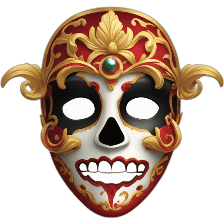 Masque fête des mort espagnol rouge  emoji