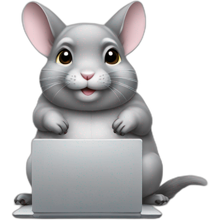 chinchilla working with laptop emoji