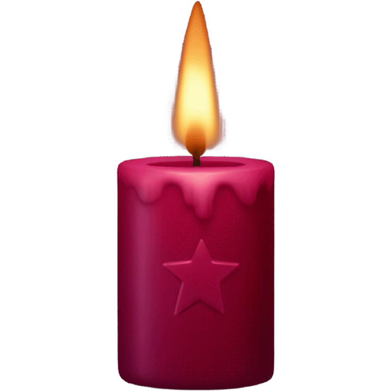 dark Ruby candle with little star  emoji