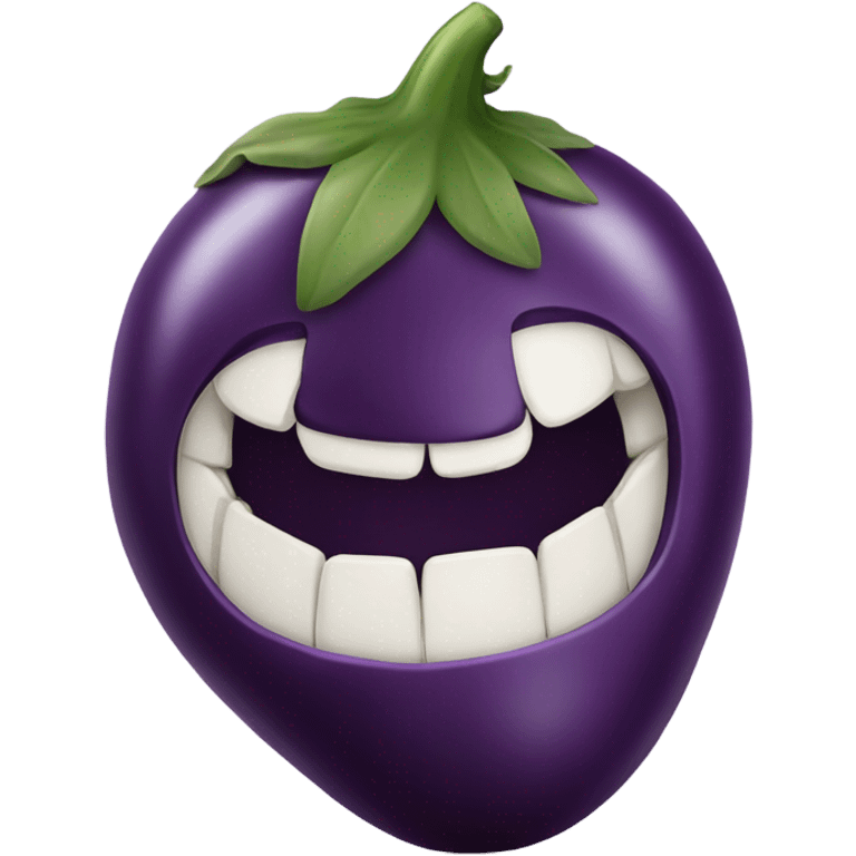 Eggplant and mouth emoji